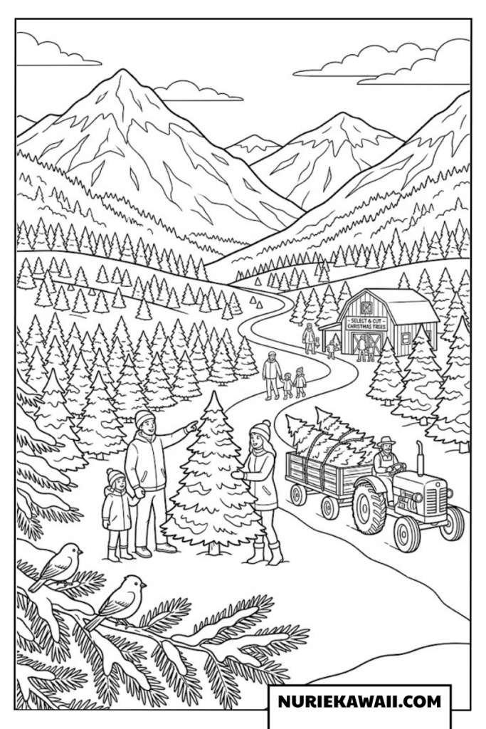 クリスマス 塗り絵 ツリー選び