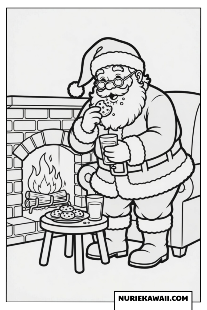 クリスマス 塗り絵 サンタ クッキー