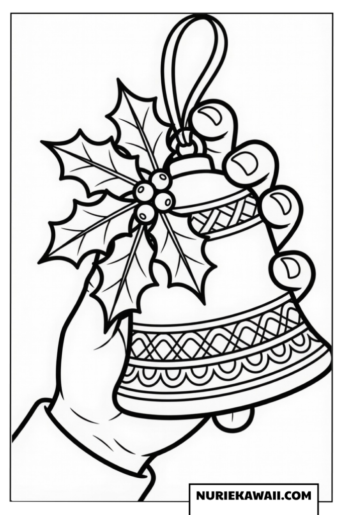 クリスマス 塗り絵 ベル オーナメント