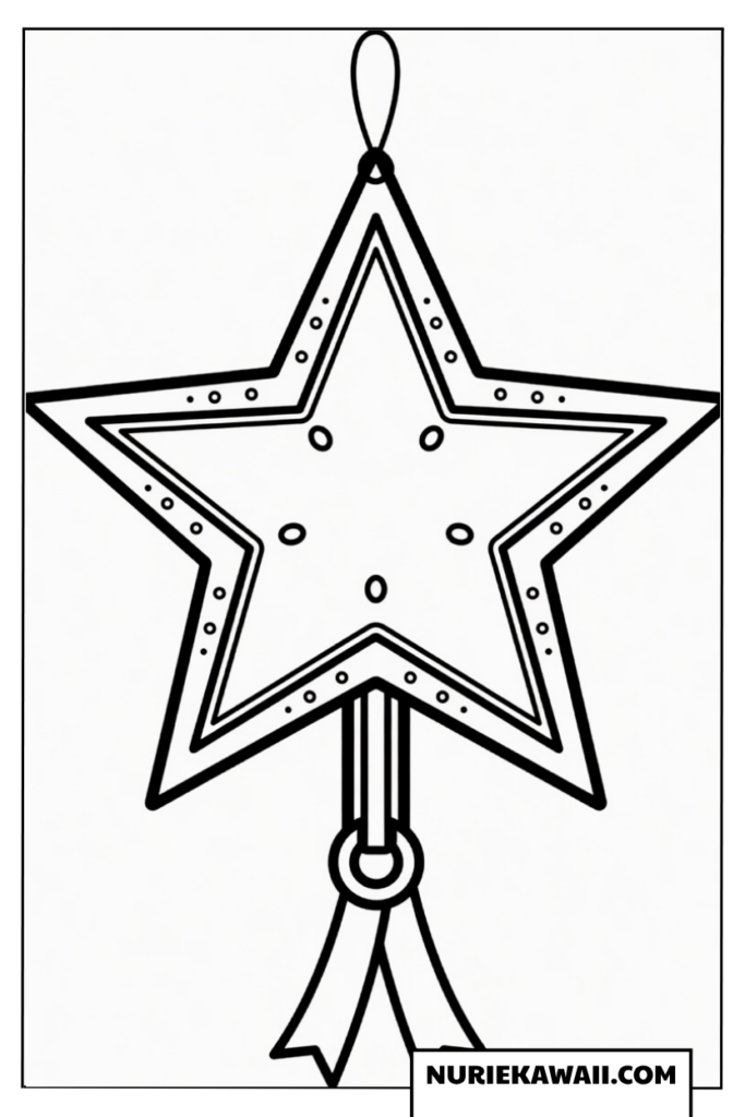 クリスマス 塗り絵 星のオーナメント
