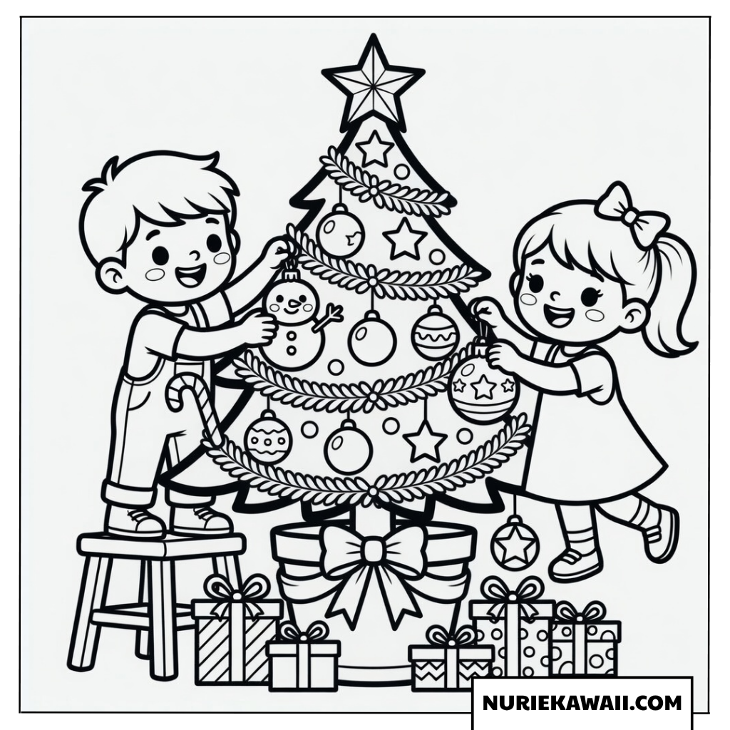 クリスマス 塗り絵 子供 クリスマスツリー