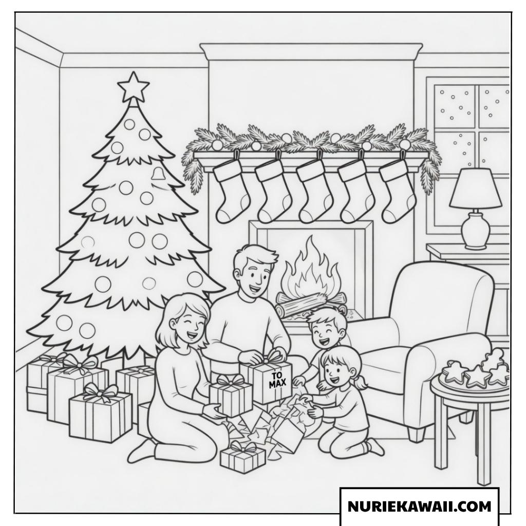 クリスマス 塗り絵 家族 プレゼント