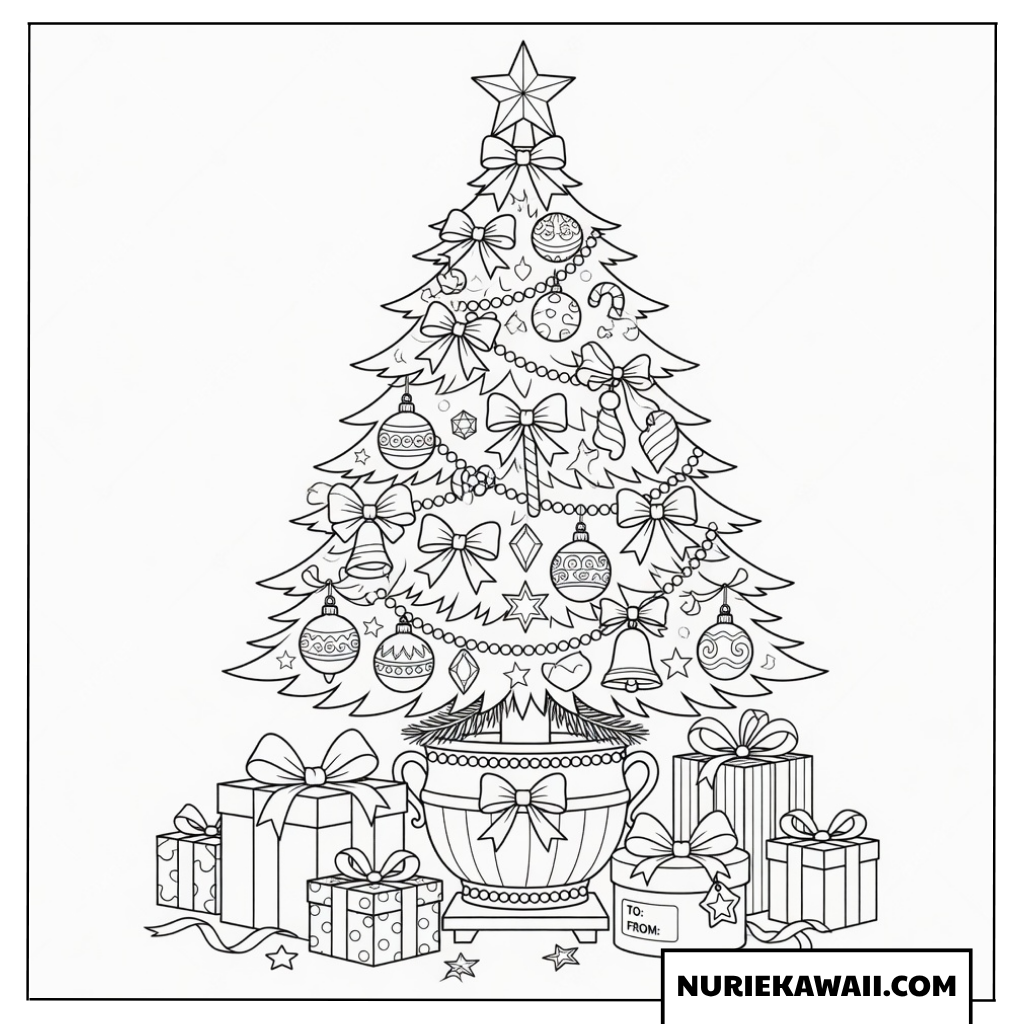クリスマス 塗り絵 クリスマスツリー プレゼント