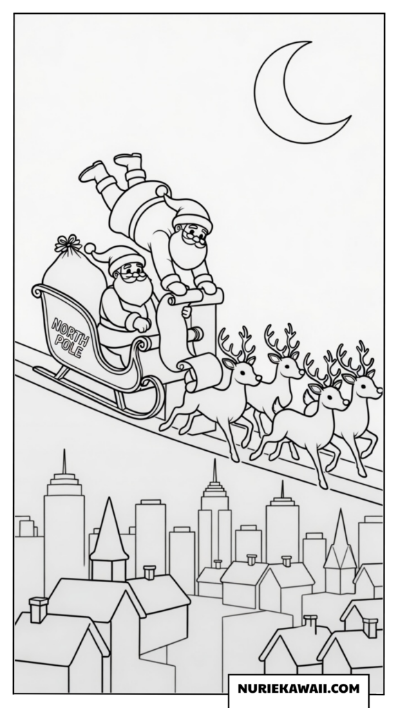 クリスマス 塗り絵 サンタ 煙突