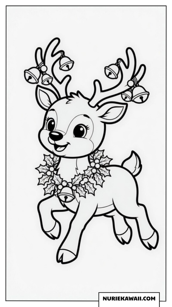クリスマス 塗り絵 トナカイ 鈴
