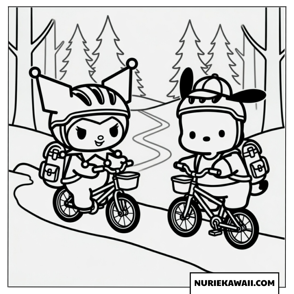 クロミとポチャッコの自転車ツーリング
