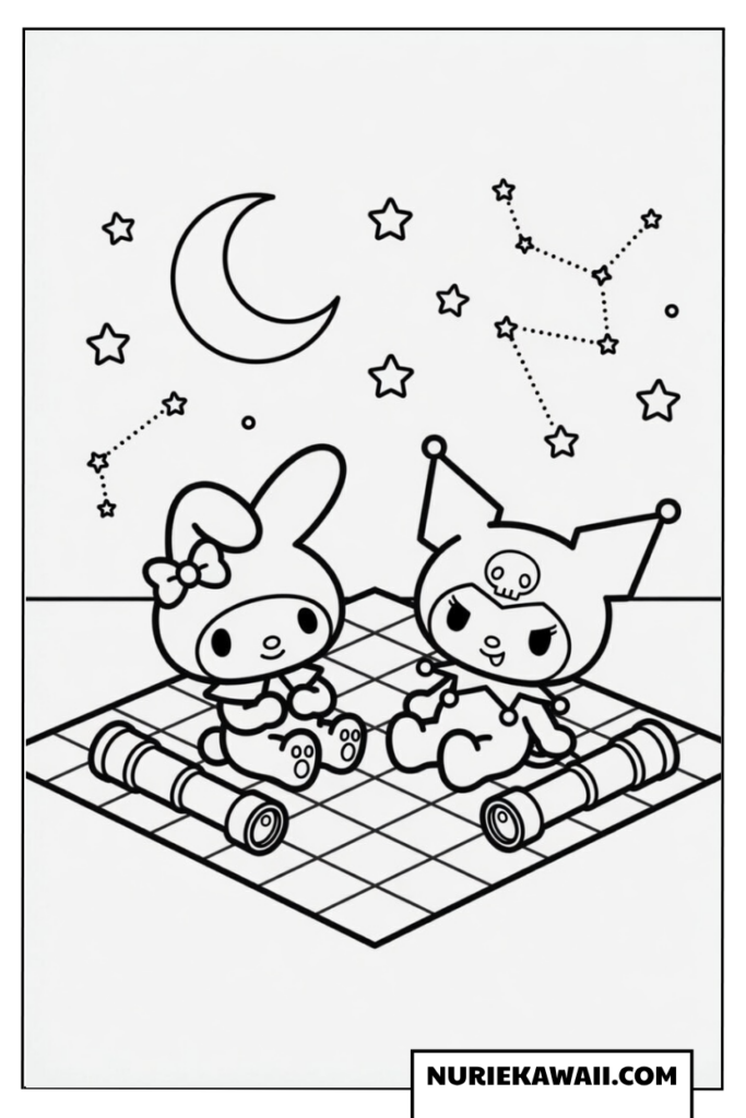 クロミとマイメロディの星空観察