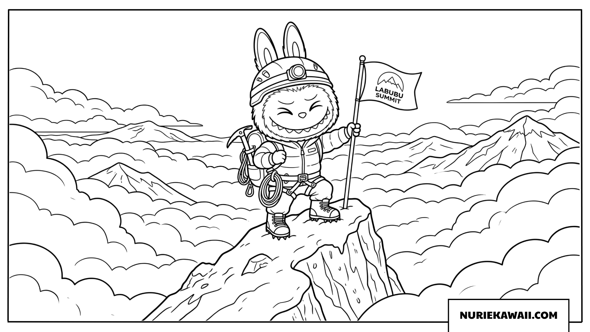 Labubuの山頂征服塗り絵