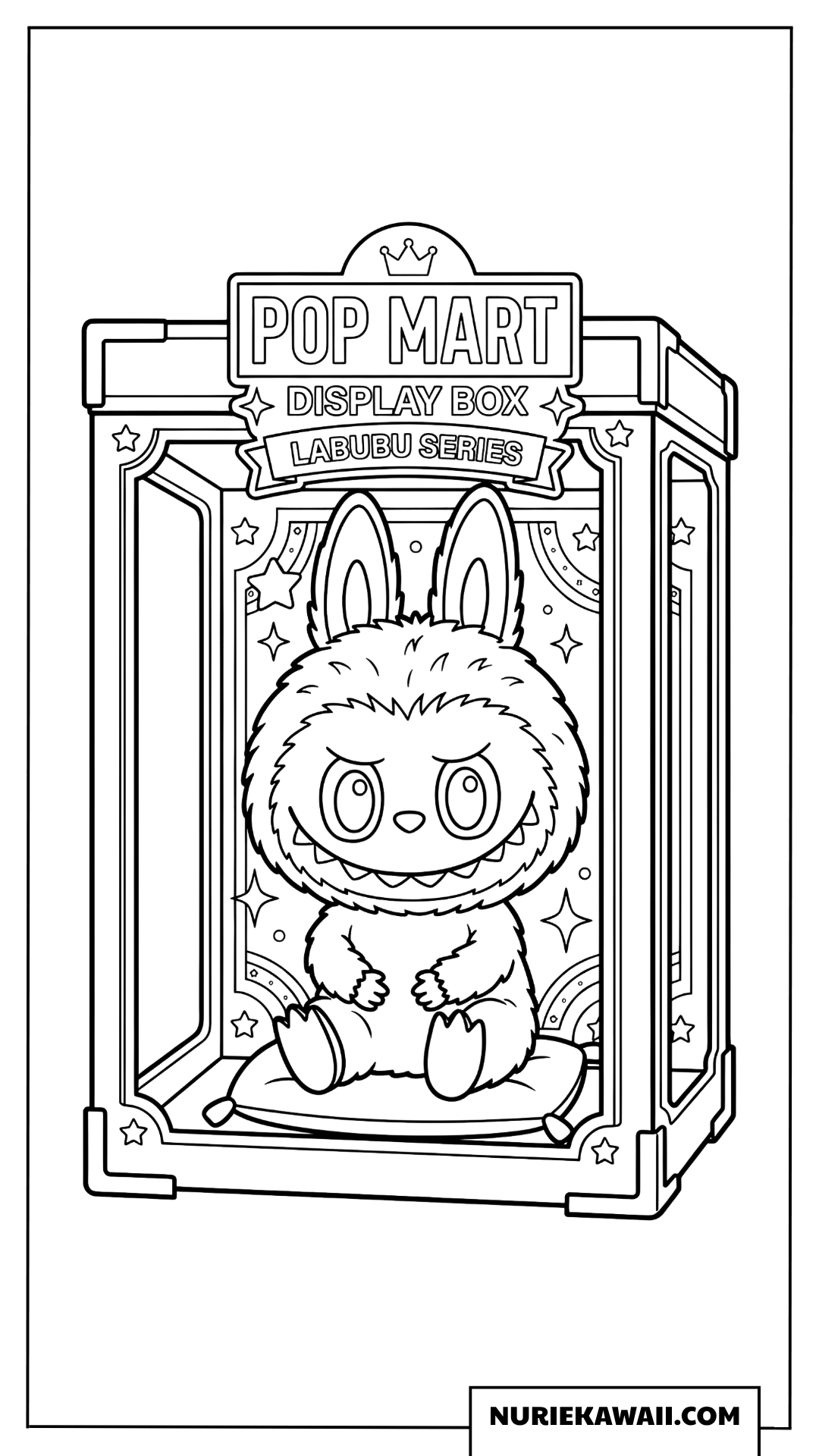POP MARTディスプレイボックスに入ったラブブの塗り絵