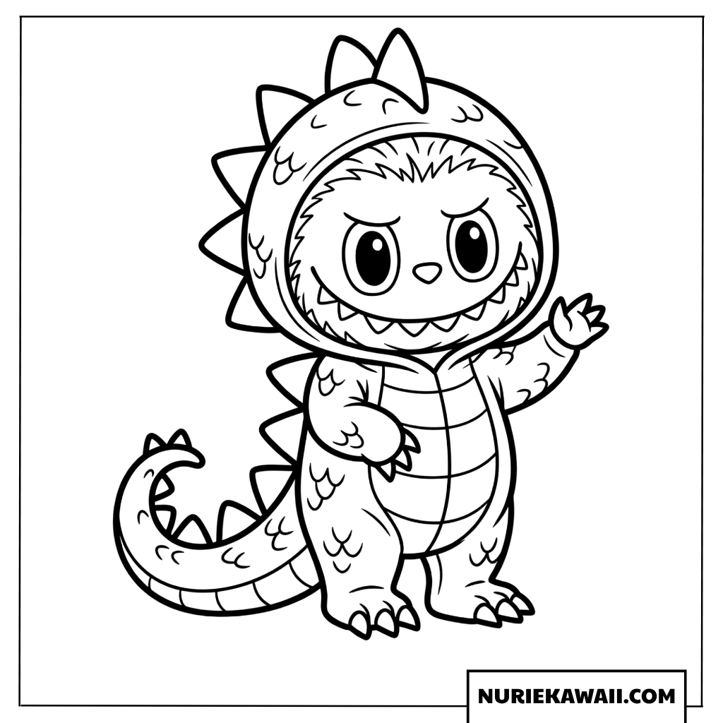 キュートな怪獣ラブブの塗り絵