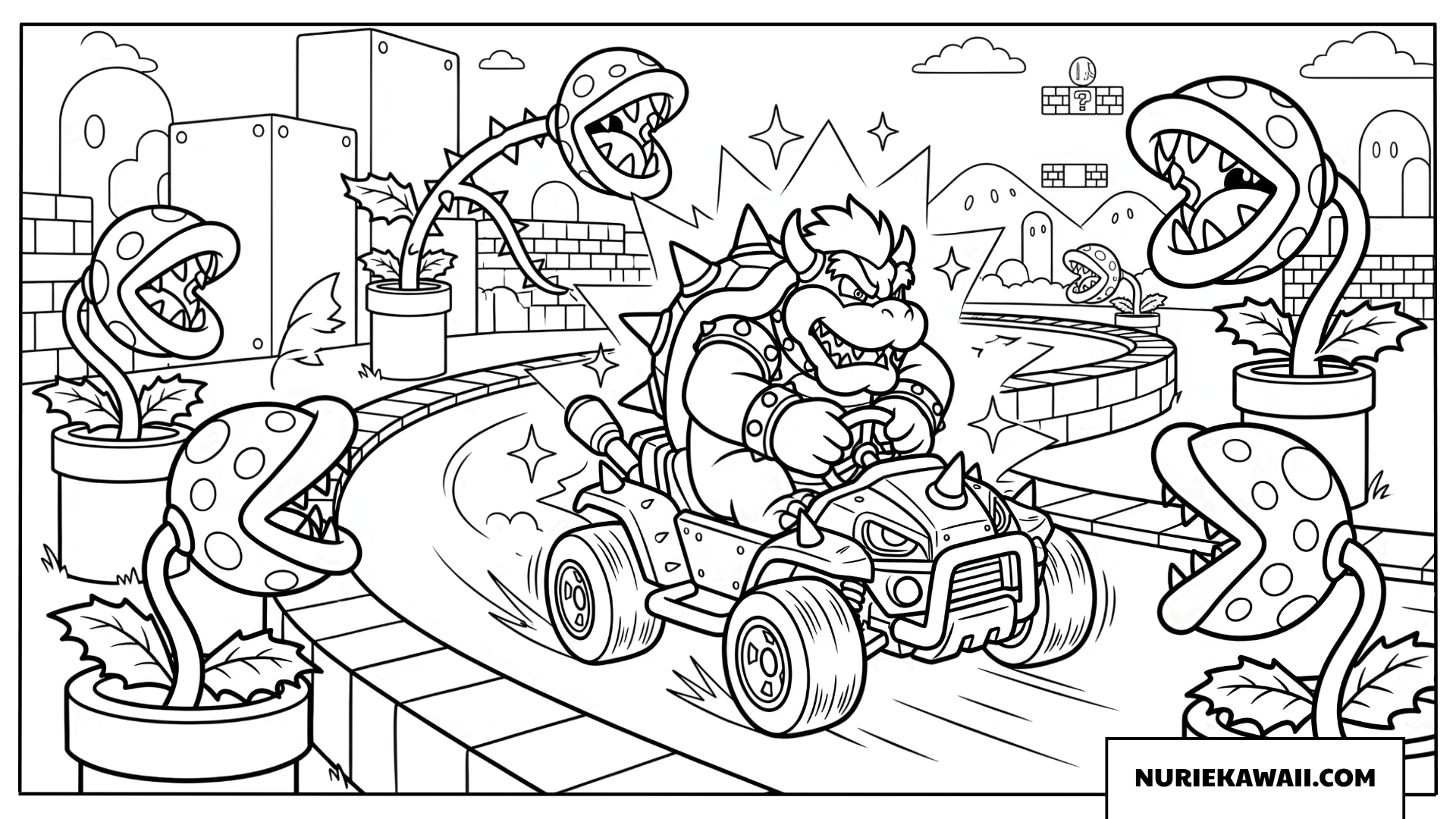 クッパのマリオカート大冒険塗り絵