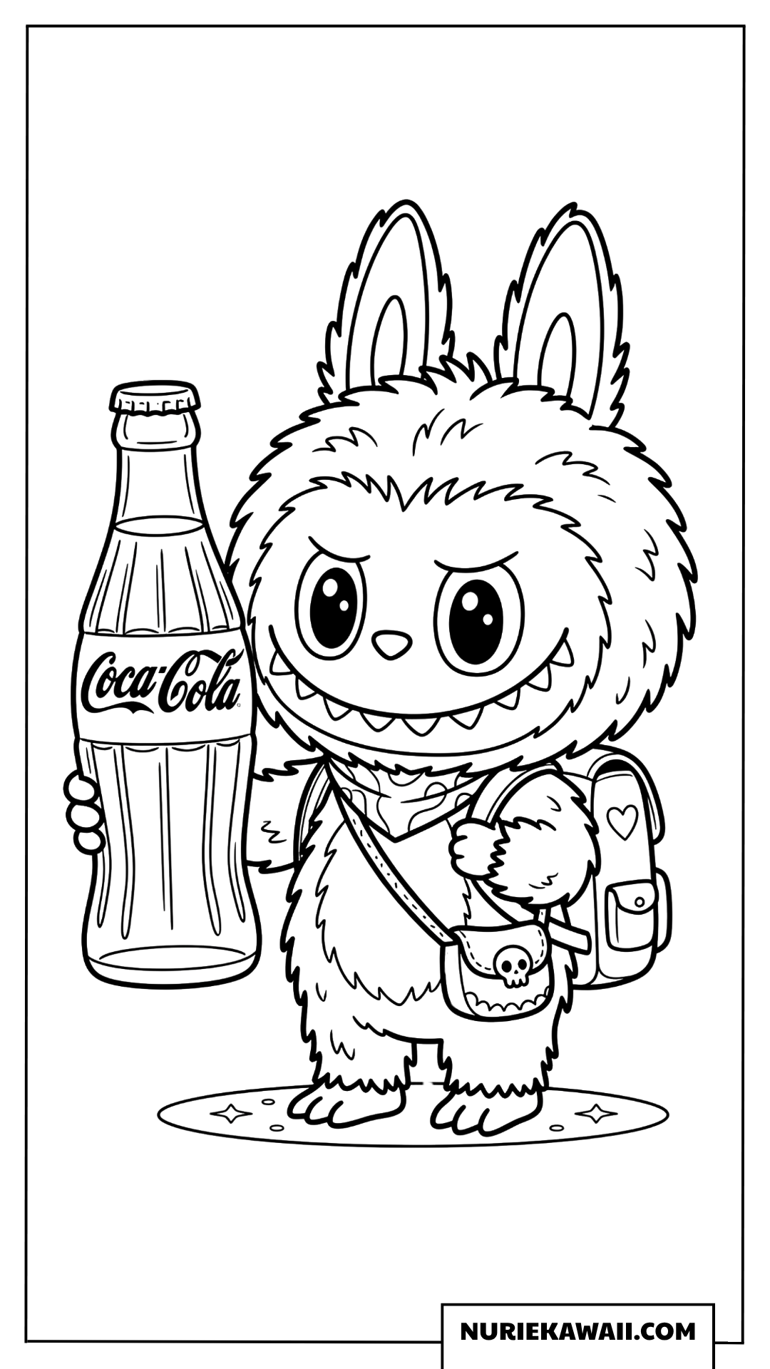 コカ・コーラを持つラブブの塗り絵