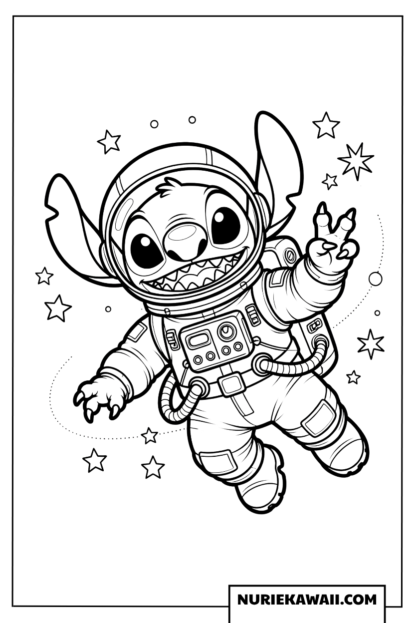 スティッチの宇宙冒険の塗り絵