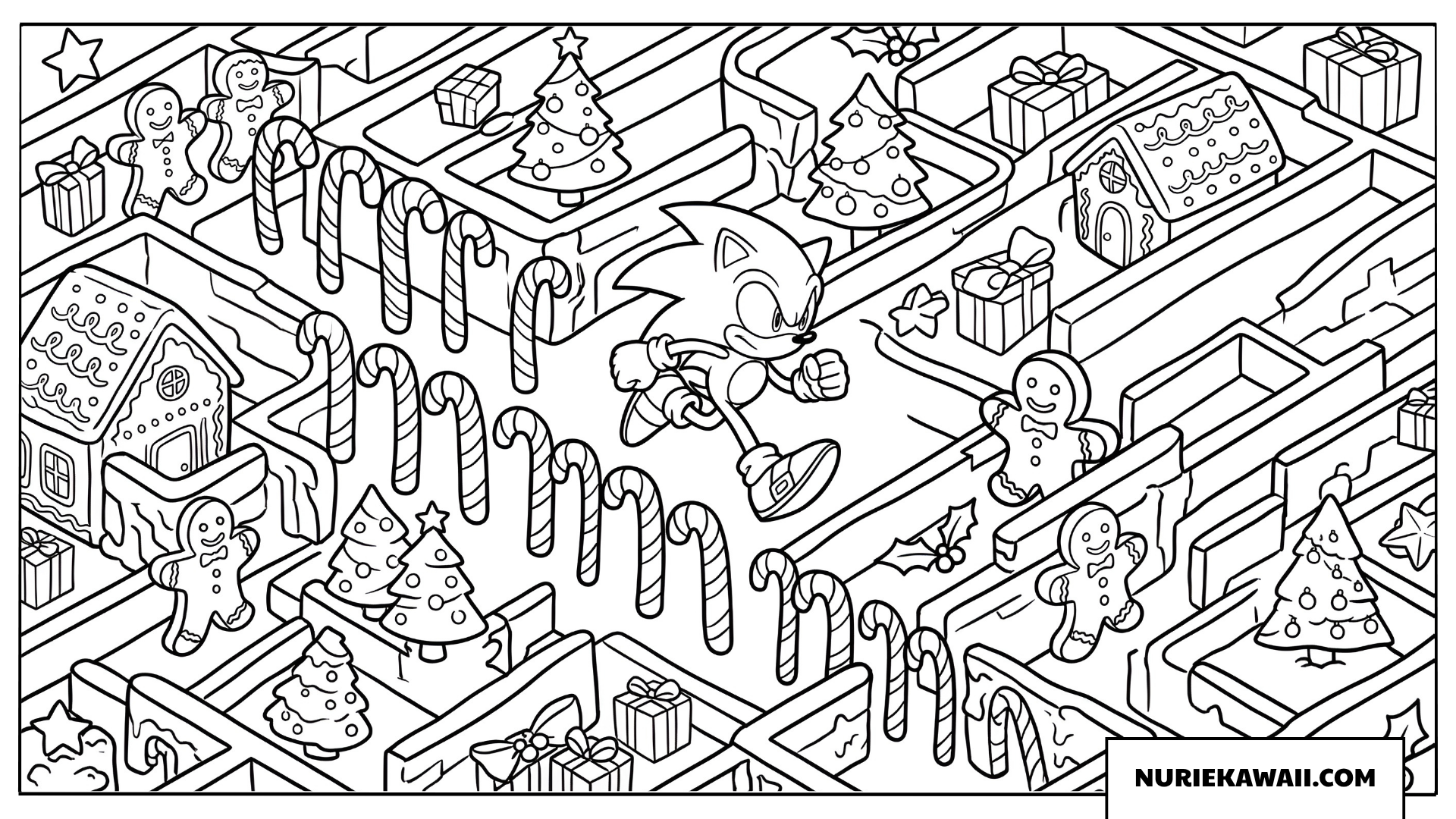 ソニック キャンディ迷路 冒険 塗り絵