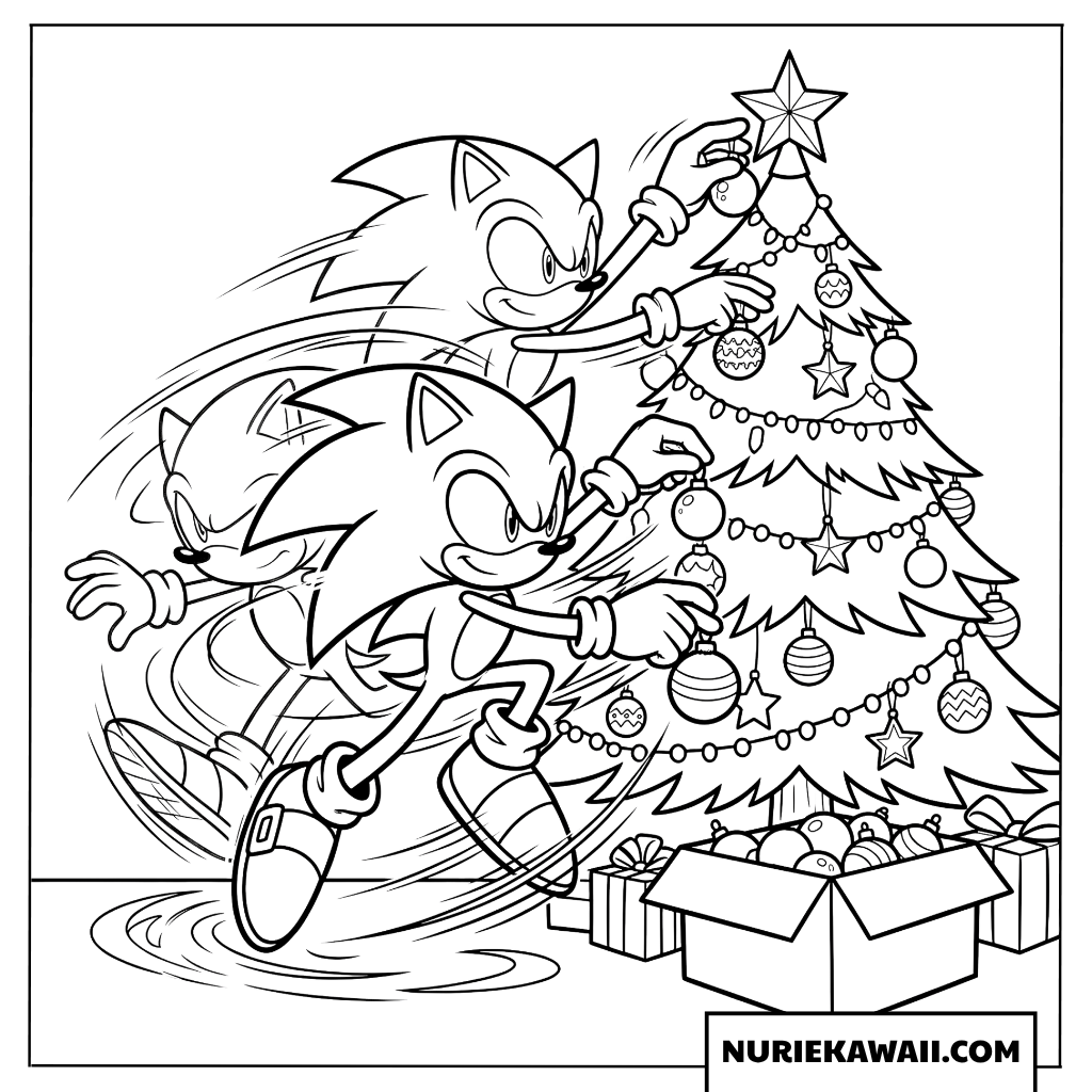 ソニック クリスマスオーナメント 飾り 塗り絵