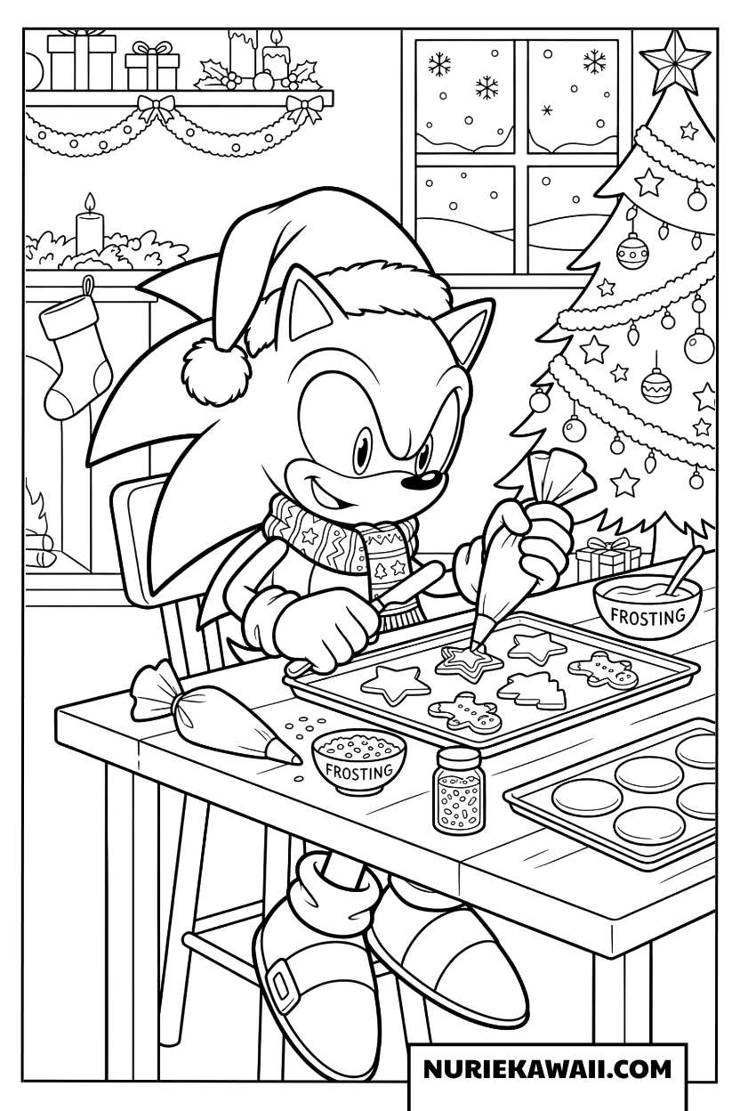 ソニック クリスマスクッキー 作り 塗り絵
