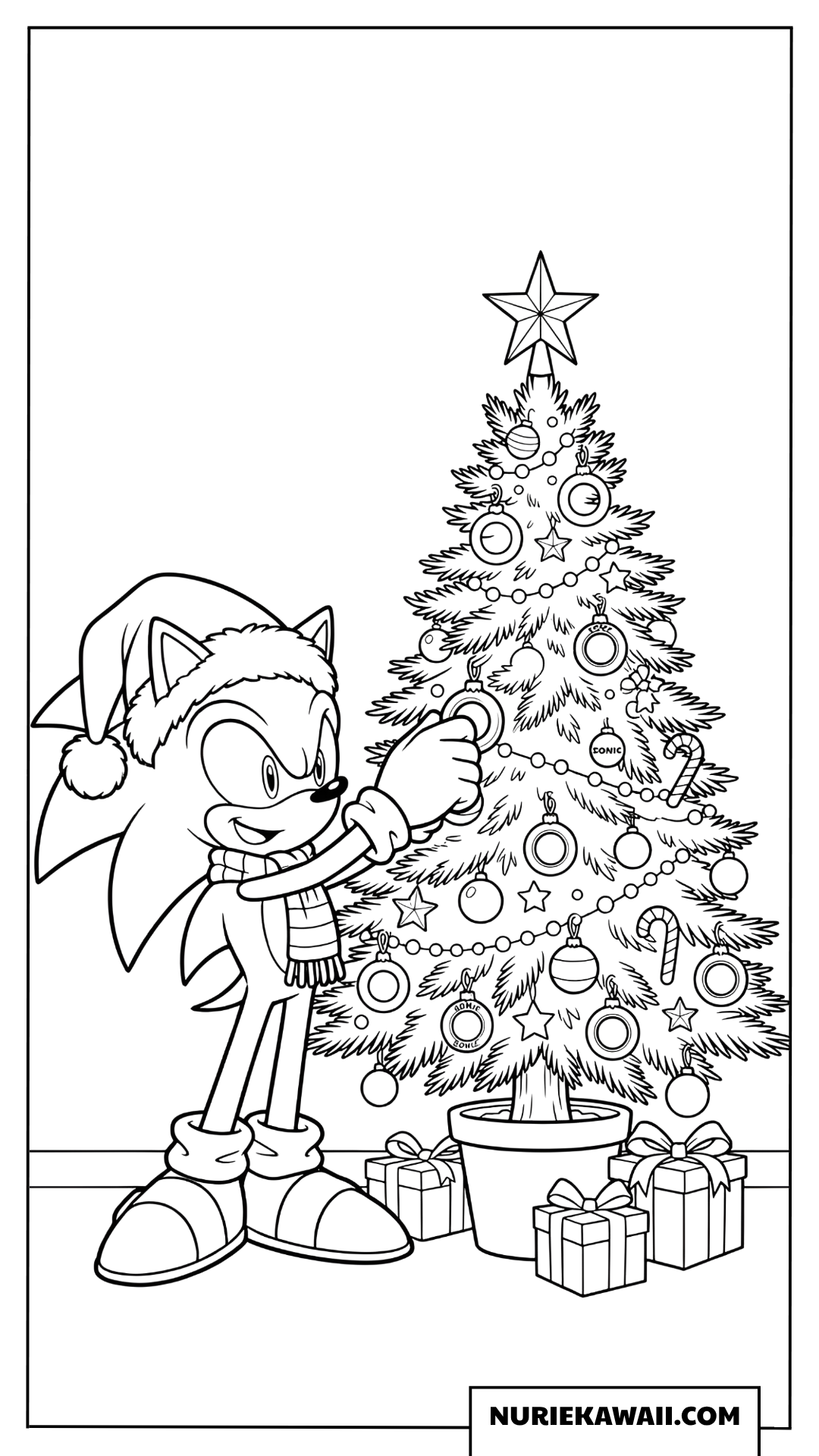 ソニック クリスマスツリー 飾り付け 塗り絵