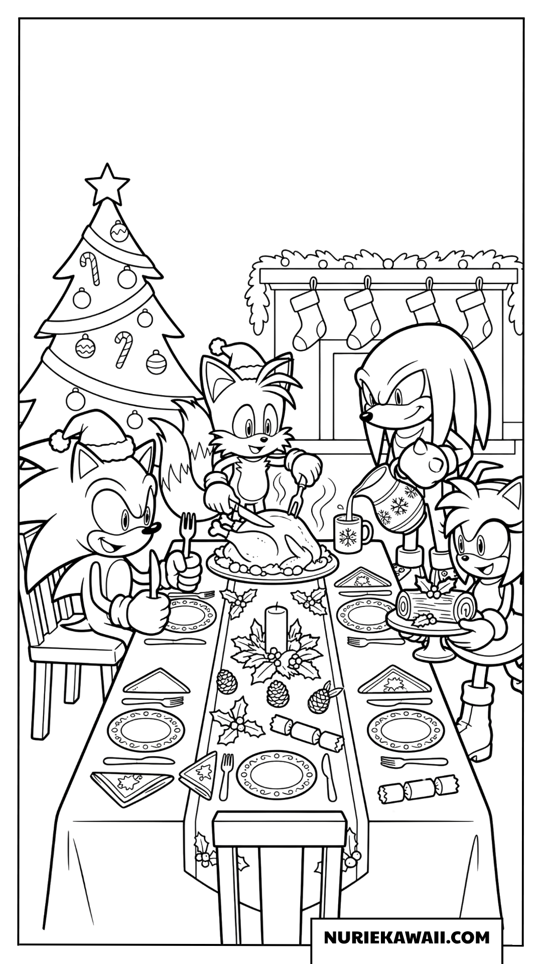 ソニック クリスマスディナー パーティー 塗り絵