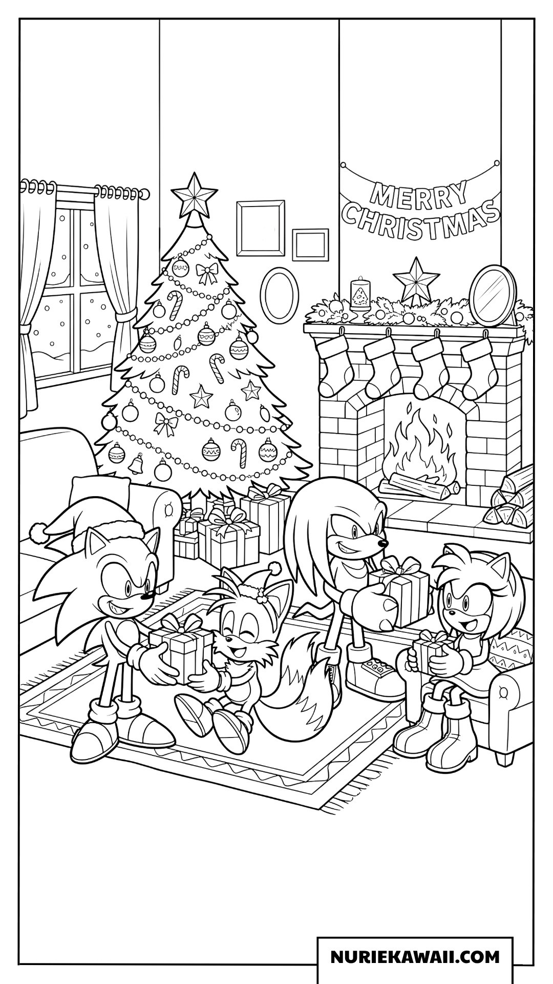 ソニック クリスマスプレゼント 交換 塗り絵