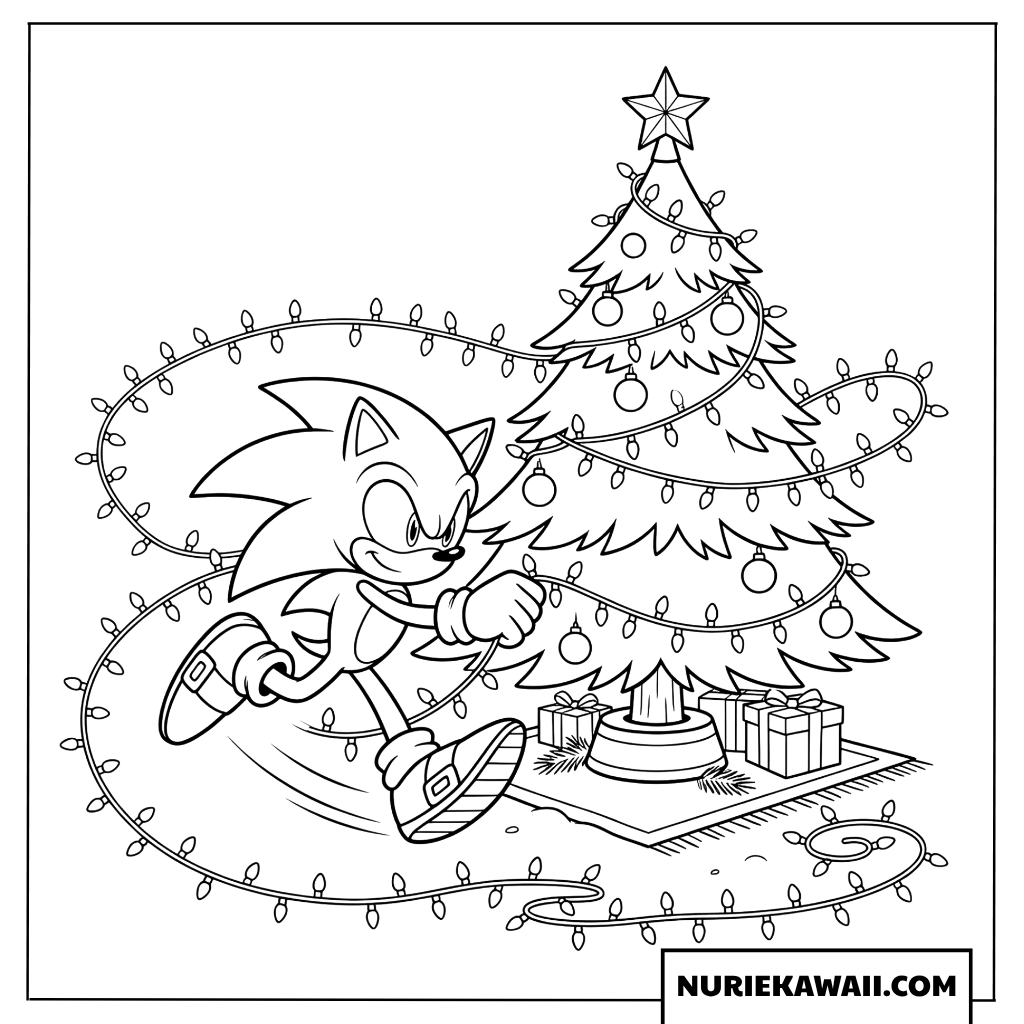 ソニック クリスマスライト 飾り付け 塗り絵