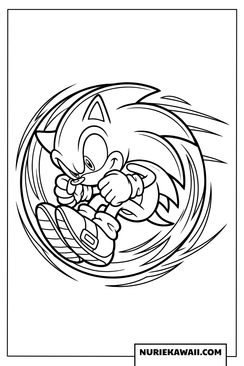 ソニック スピンダッシュ アクション 塗り絵