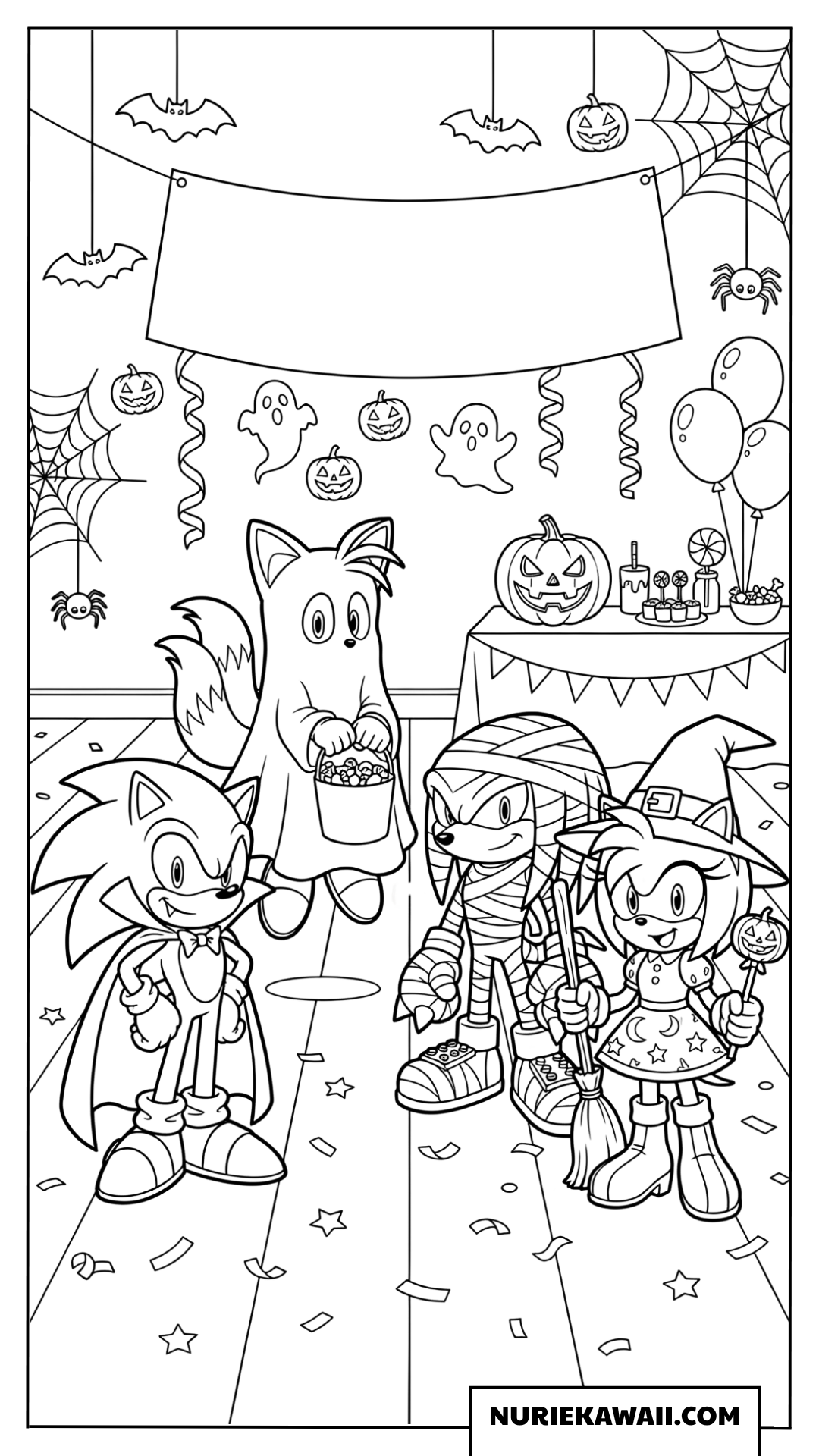 ソニック 仲間 ハロウィン パーティー 塗り絵
