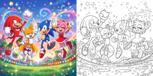 ソニックとその友達の塗り絵 ft