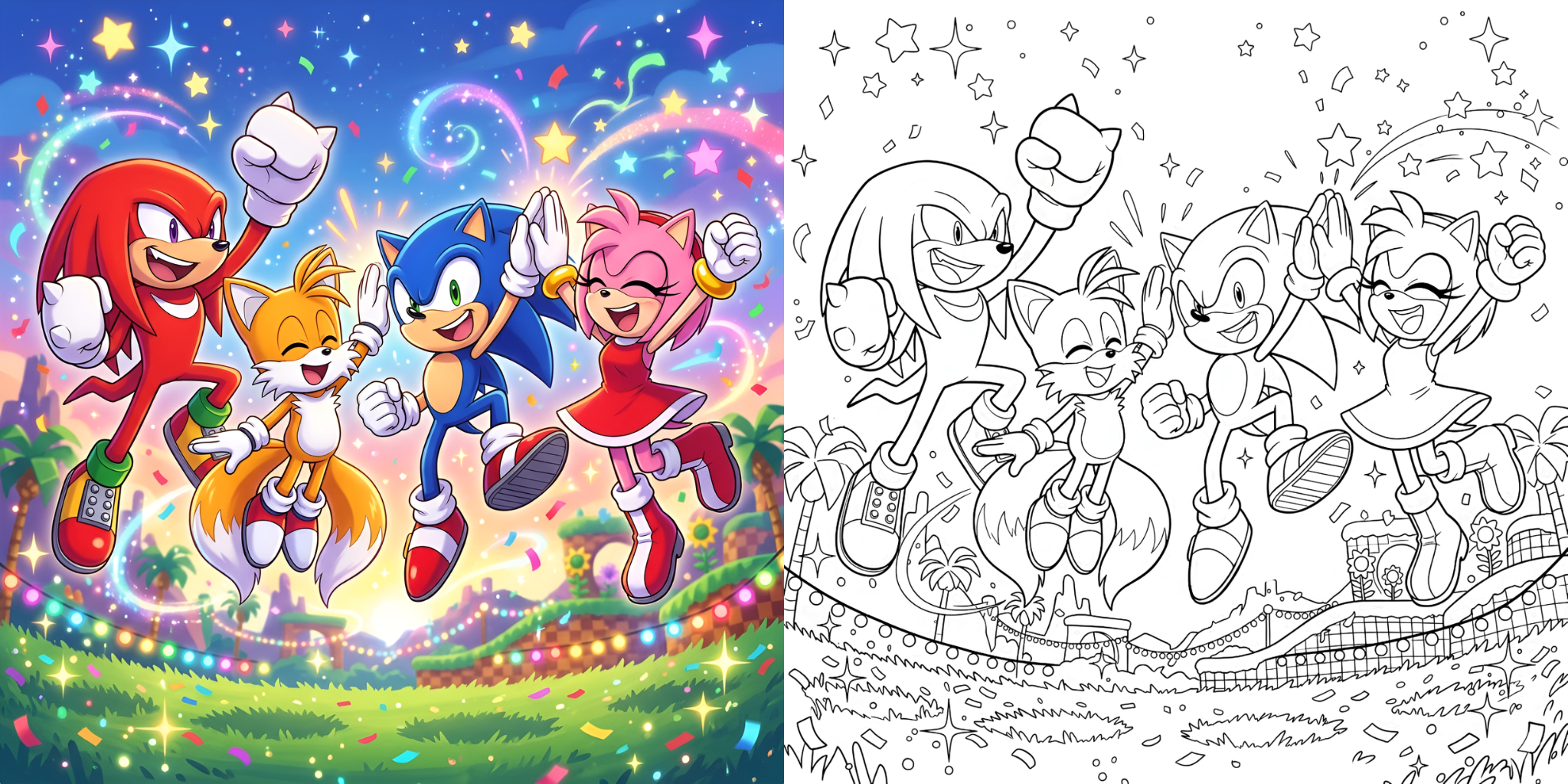 ソニックとその友達の塗り絵 ft