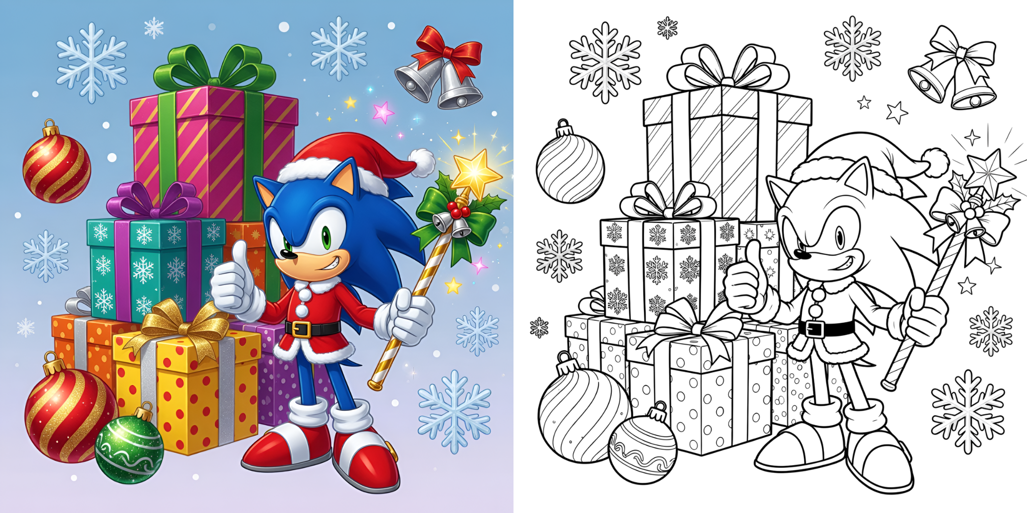ソニックのクリスマス塗り絵 ft