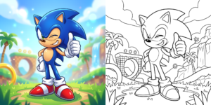 ソニックの塗り絵 ft