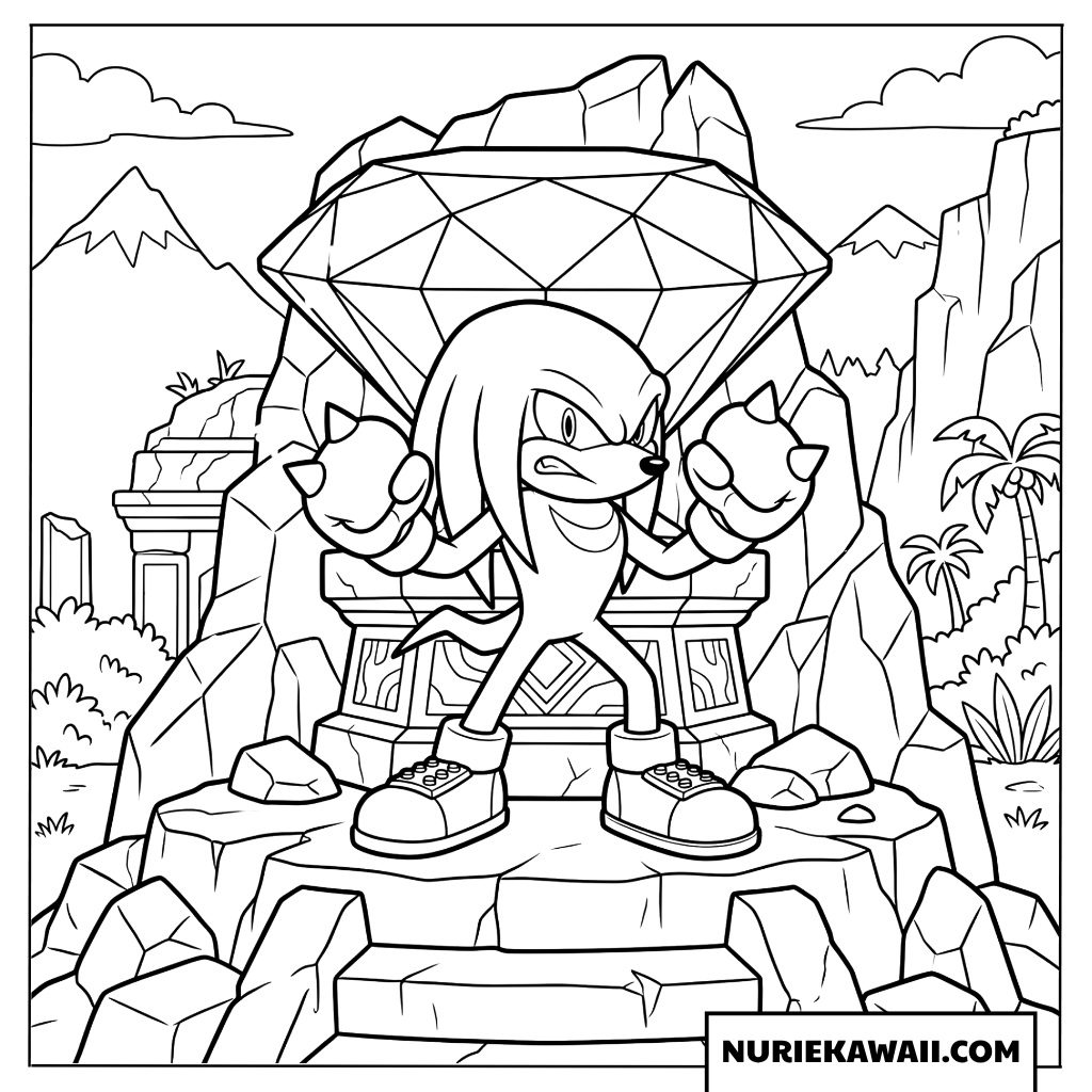 ナックルズ マスターエメラルド 守護 塗り絵