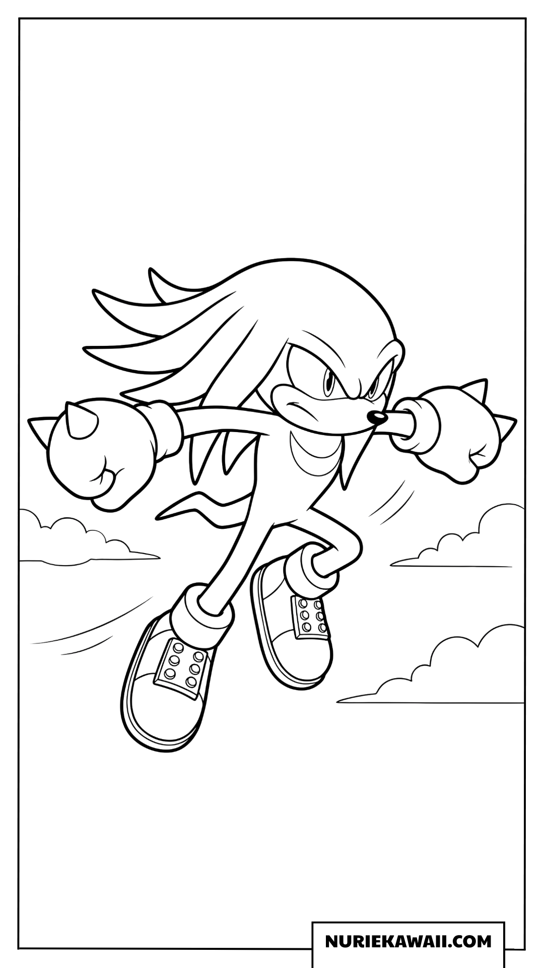 ナックルズ 空中ジャンプ 攻撃 塗り絵