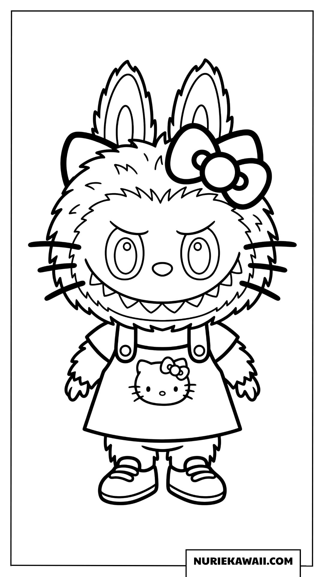 ハローキティに変身したラブブの塗り絵