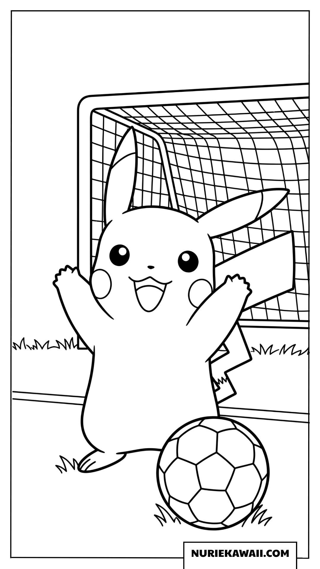ピカチュウ ゴール 喜び ポーズ 塗り絵