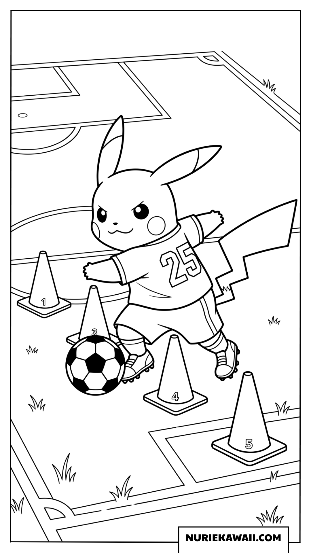 ピカチュウ ドリブル 練習 塗り絵