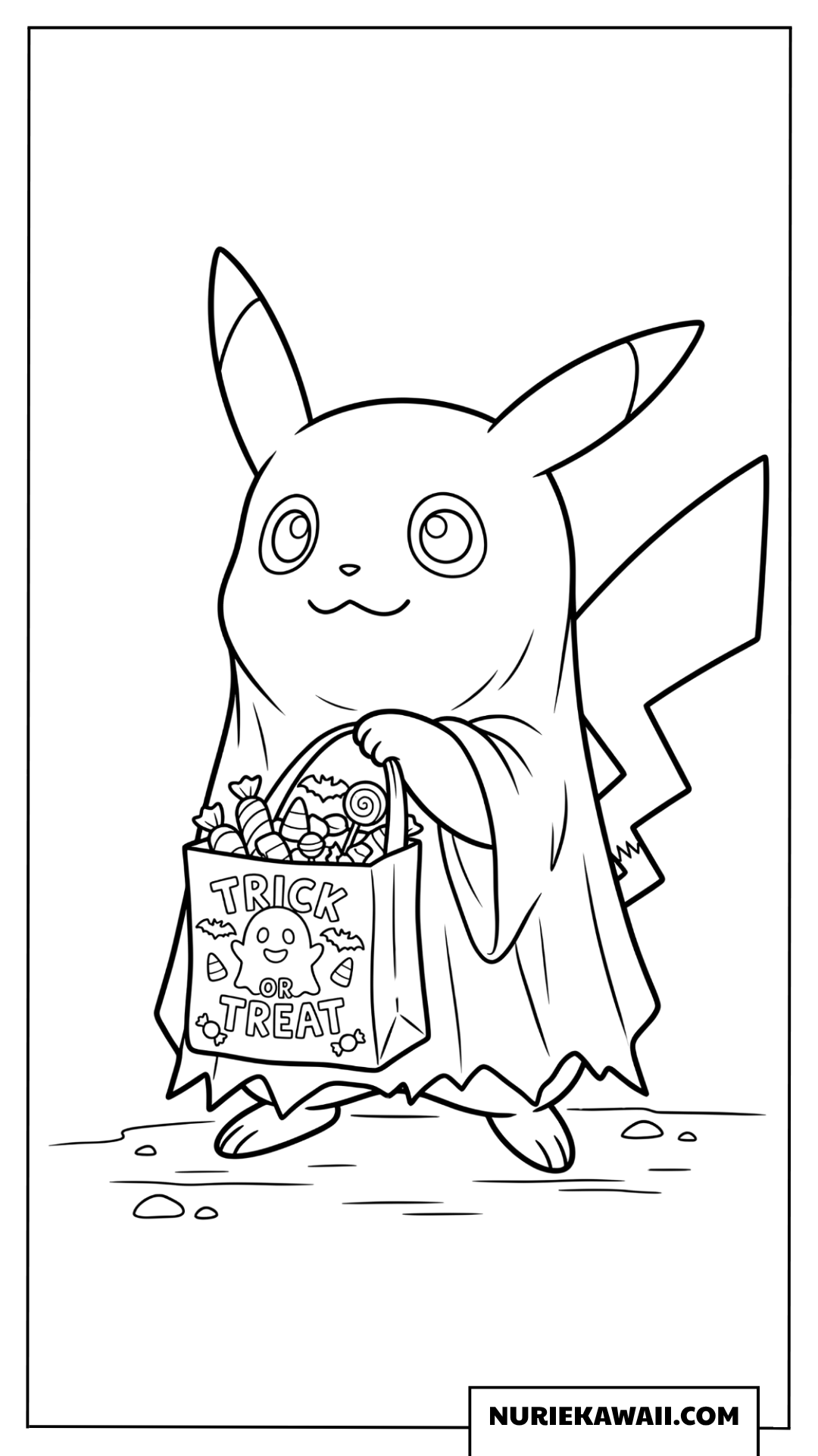 ピカチュウ ハロウィンコスチューム 塗り絵