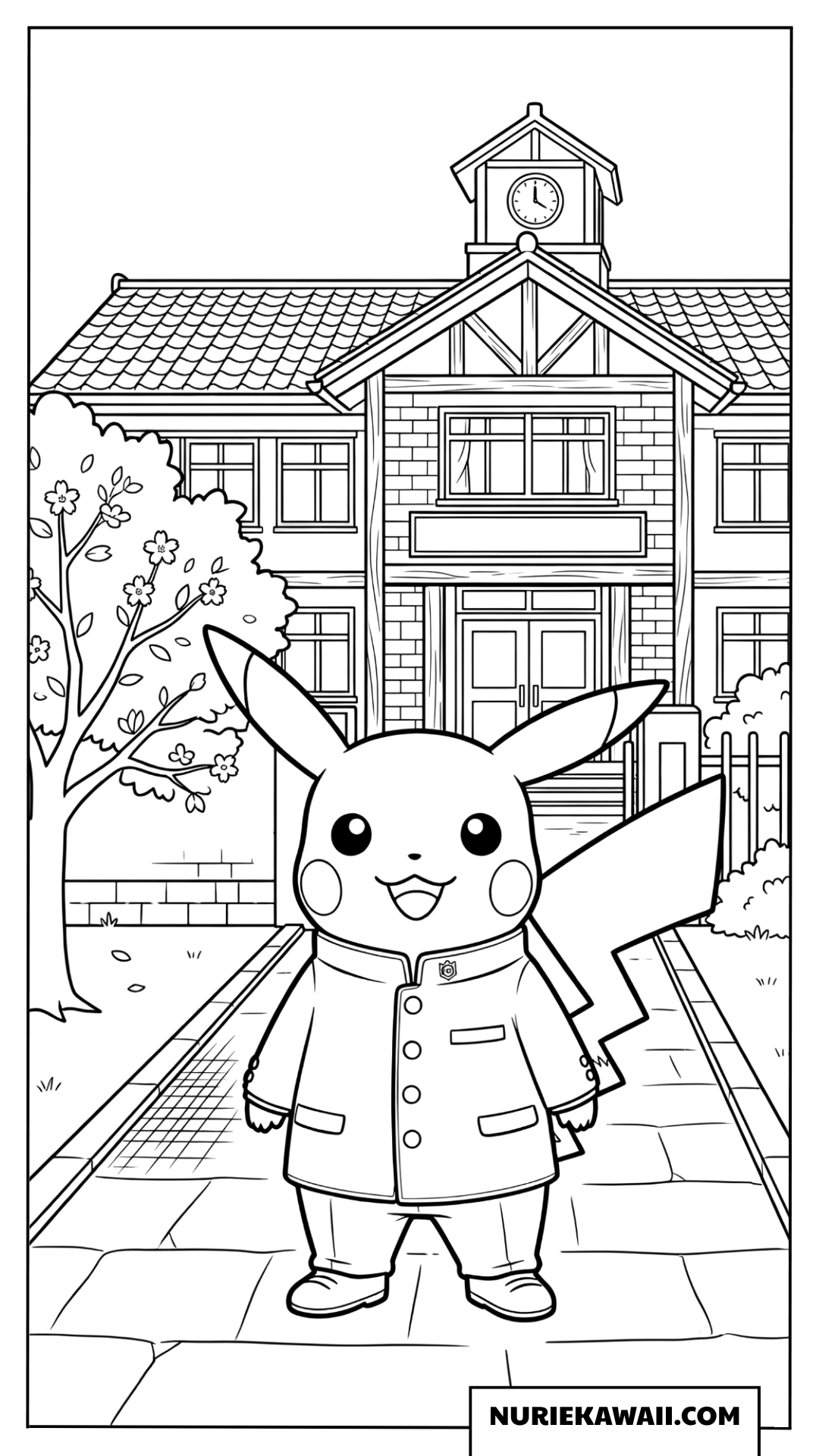 ピカチュウ 入学スタート 塗り絵