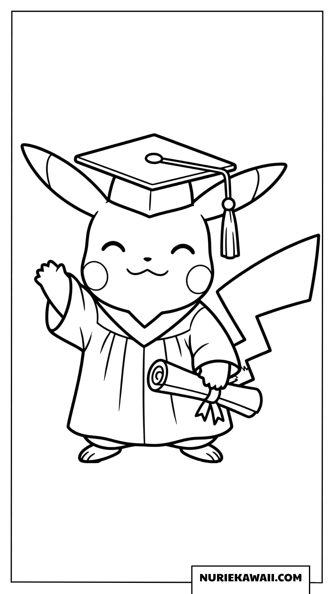 ピカチュウ 卒業お祝い 塗り絵