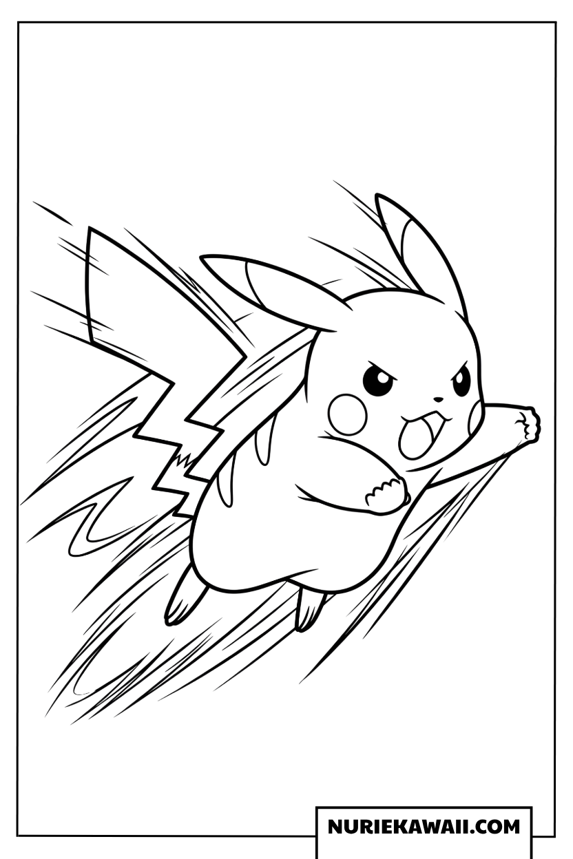 ピカチュウ 空中ジャンプ スピード 塗り絵