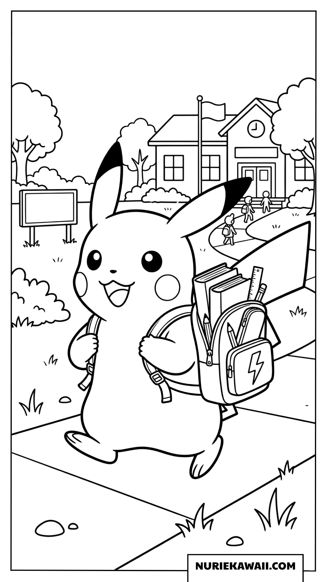 ピカチュウ 通学リュック 塗り絵