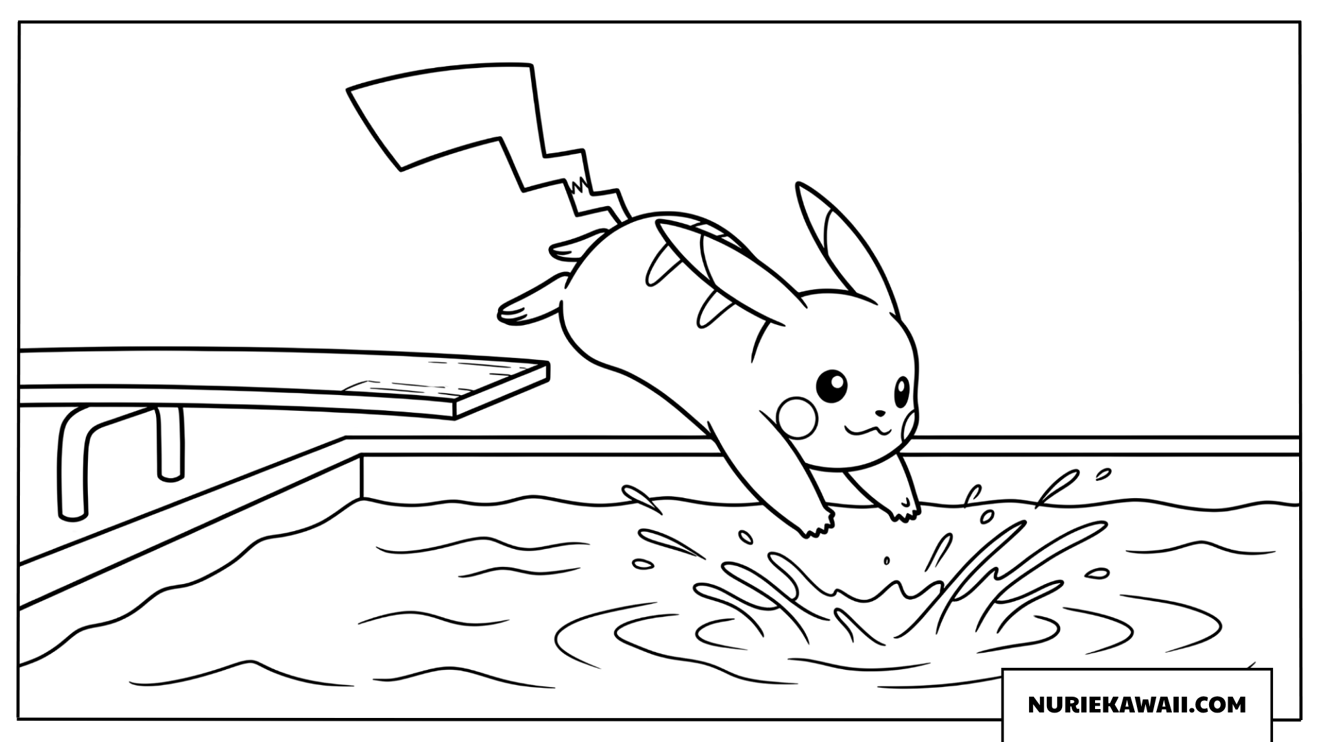 ピカチュウ 飛び込み ジャンプ 塗り絵