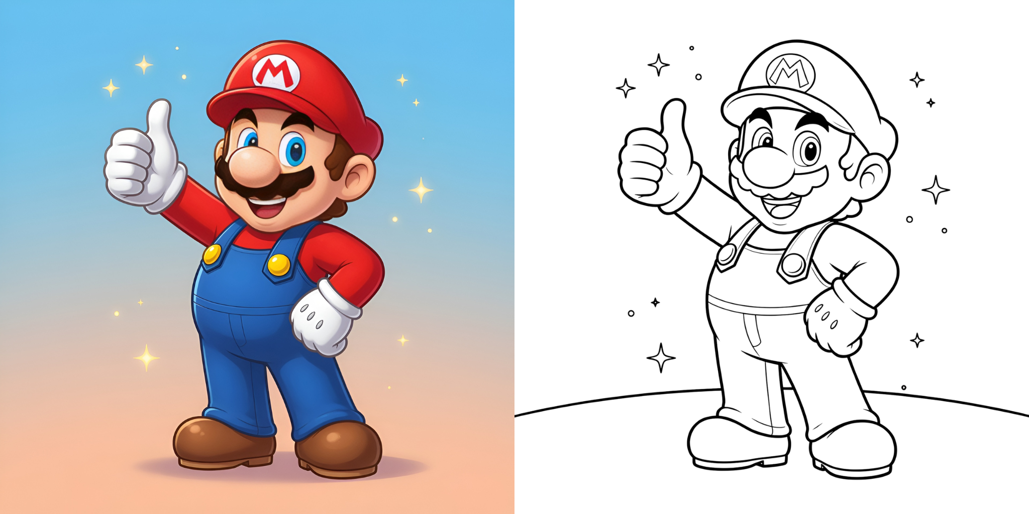 マリオの塗り絵 ft
