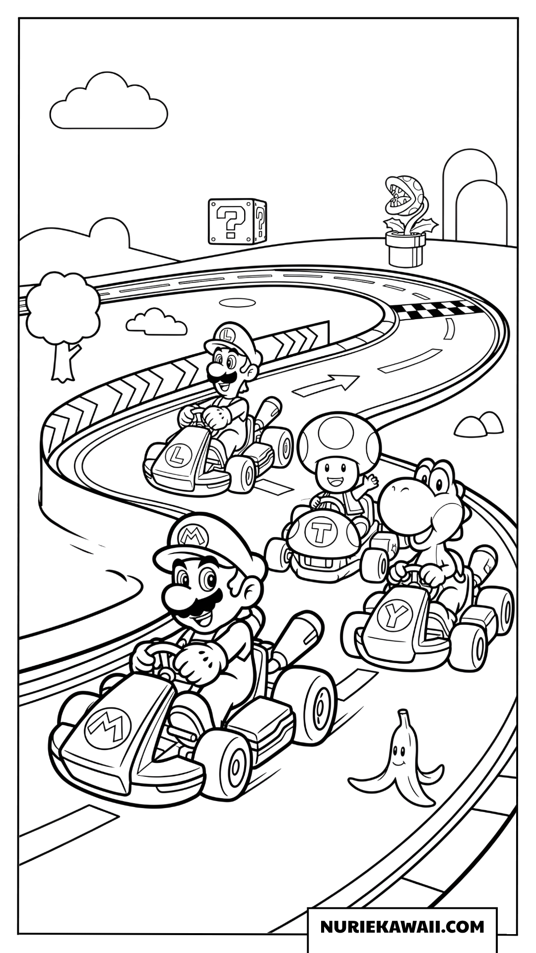 マリオカート レース 塗り絵