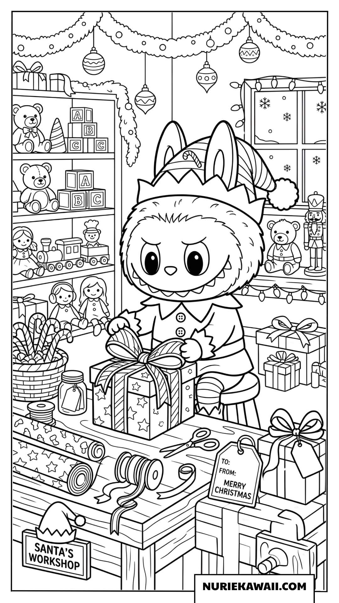 ラブブのサンタ工房塗り絵