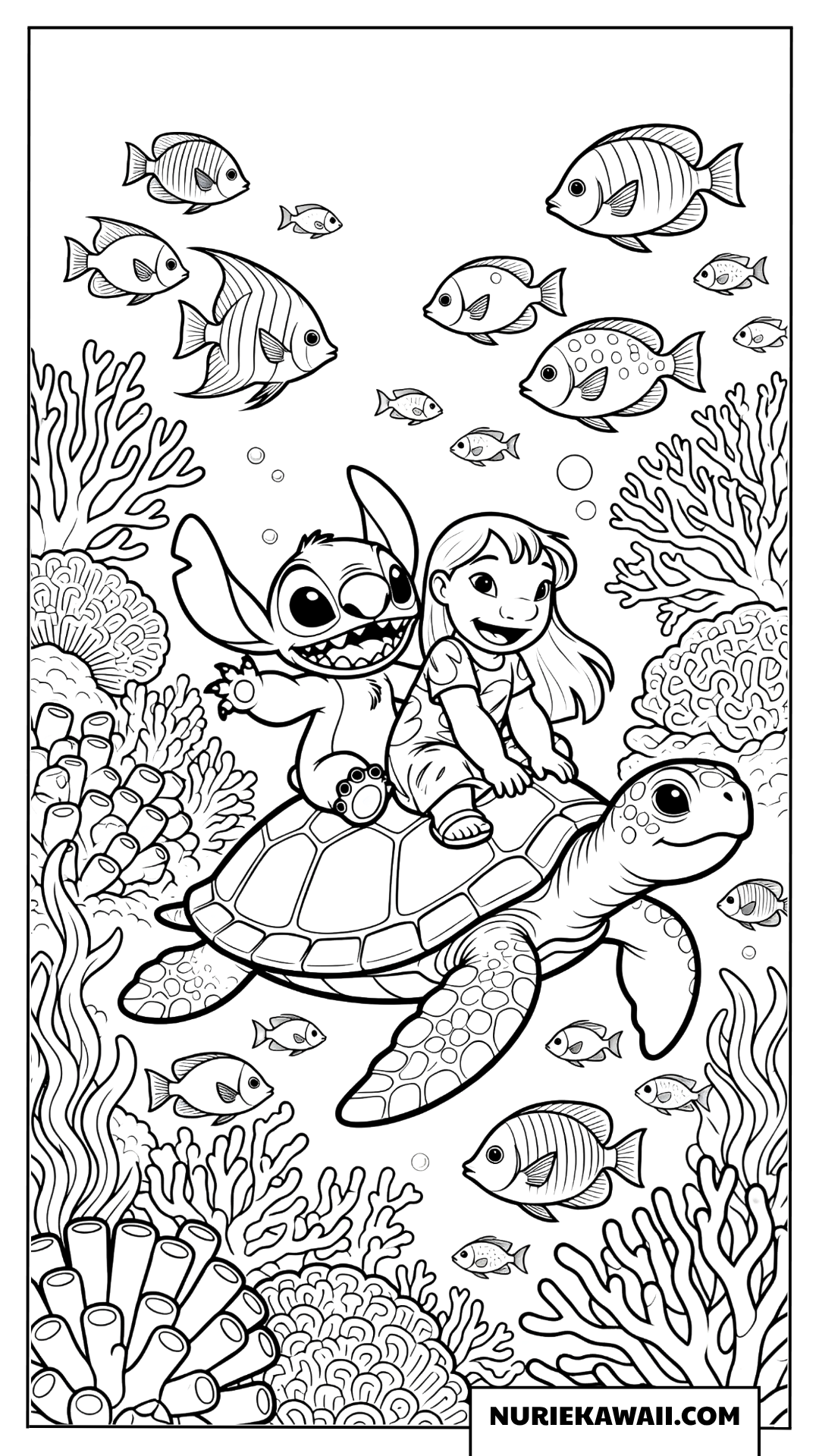 リロとスティッチ 海の冒険 塗り絵