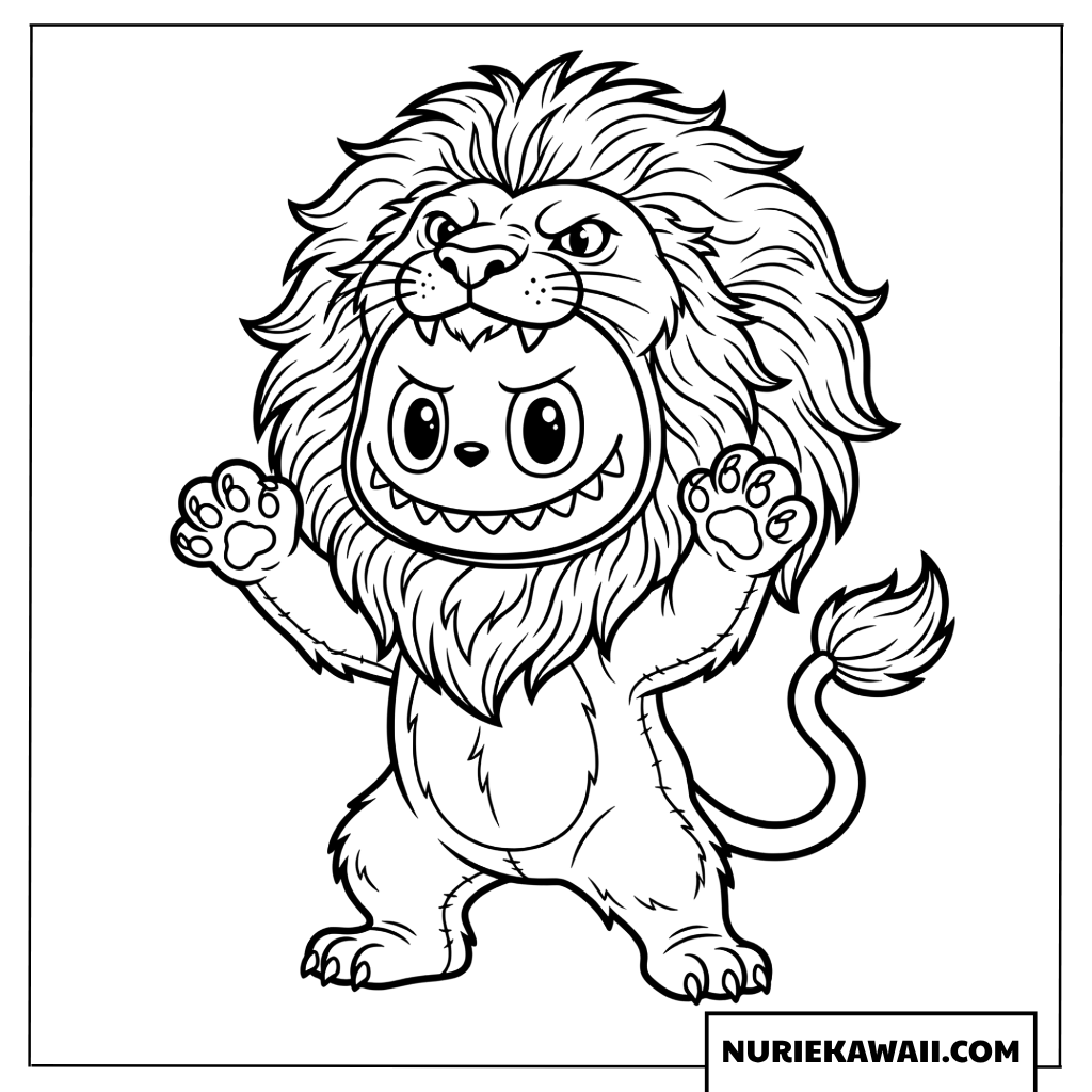 勇敢なライオンラブブの塗り絵