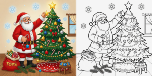 大人向けクリスマス塗り絵