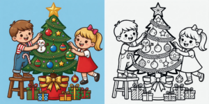 幼児向けクリスマス塗り絵