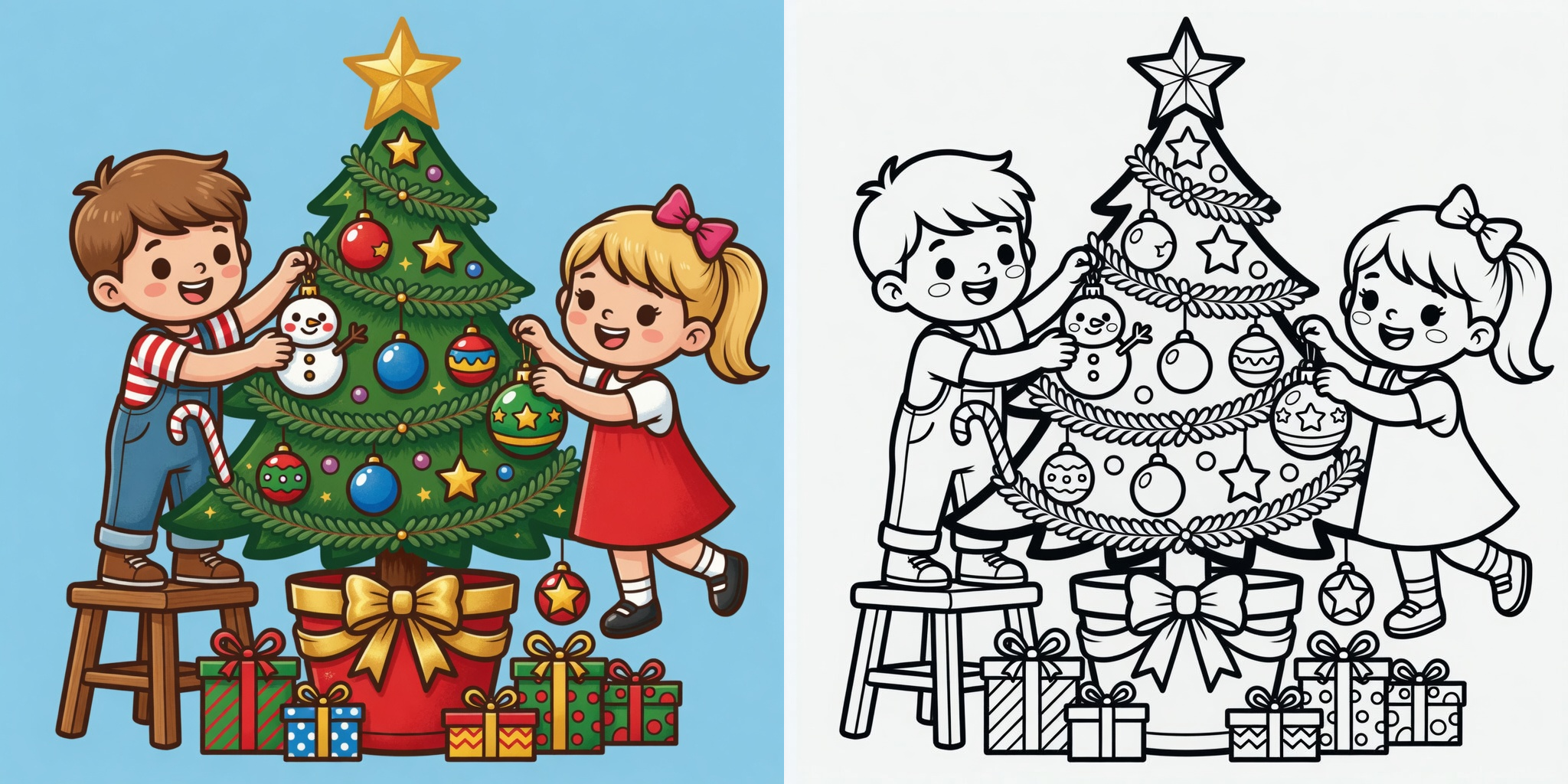 幼児向けクリスマス塗り絵