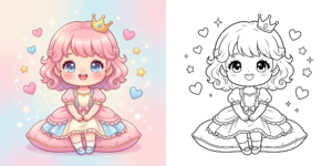 ft - かわいいプリンセス 塗り絵 ft